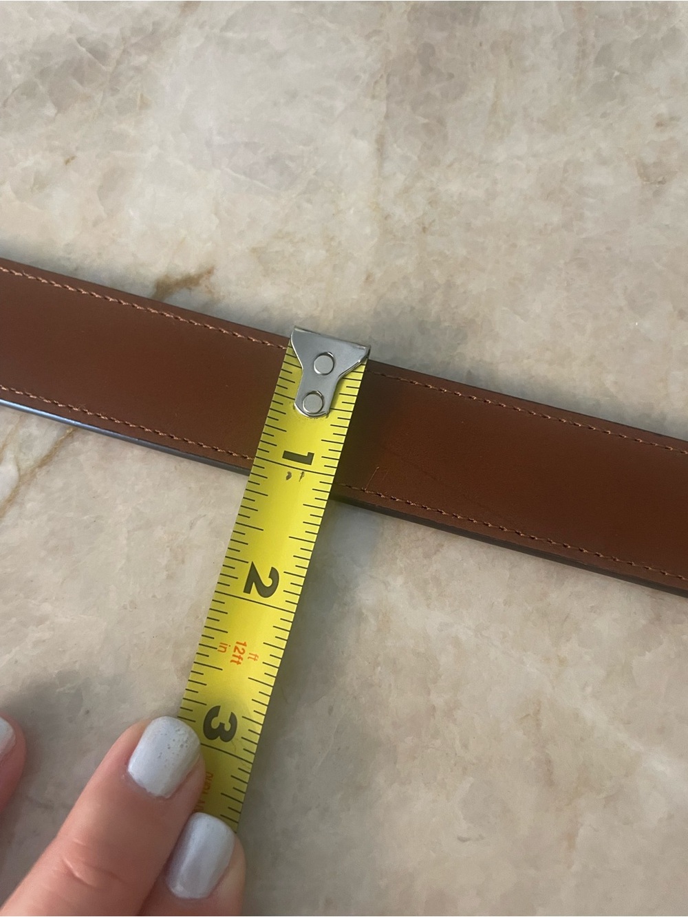 Ralph Lauren Tan Leather Belt with Gold RL Buckle - Picture 5 of 6